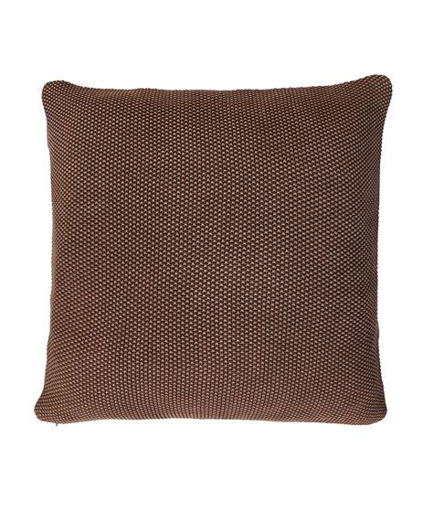 Moss Stitch Cotton Knitted Decorative Cushion Cover with Filler (70 cm ...