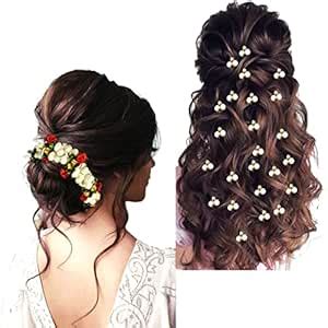 Buy Hair Flare Artificial Mogra Flower Gajra Style Hair Vein and Pollen ...