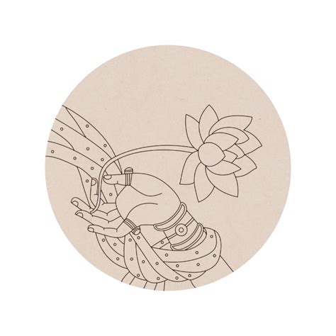 Pichwai Krishna Hands on Round MDF Board – Bonzart