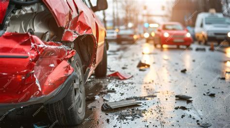 Premium Photo | A car after an accident on the road A damaged crashed ...