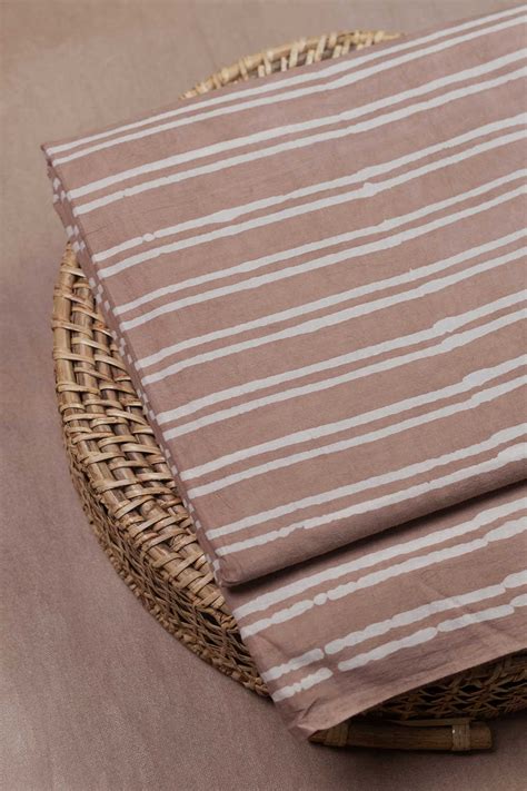 Shop Vibrant Cream Stripe Pattern Block Printed Batik Cotton Fabric at ...