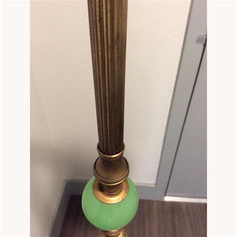 Antique Art Deco Jadeite Cast Iron Floor Lamp - AptDeco
