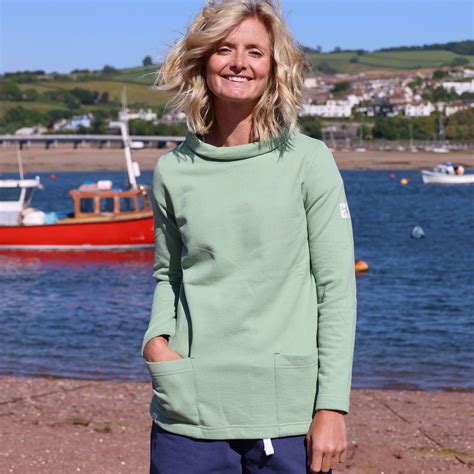 LJ94 - Ladies Roll Neck Sweatshirt - Grass – Lazy Jacks