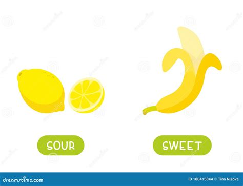 Antonyms Concept, SOUR and SWEET. Stock Illustration - Illustration of ...
