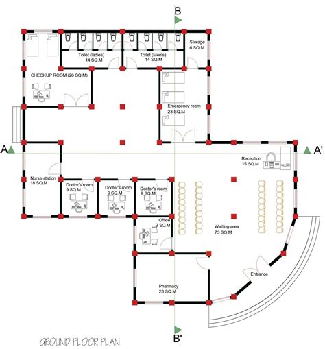 Health center floor plans elevations and section details – Artofit