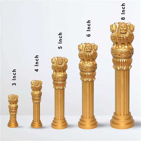 Wooden Ashoka Stambh 4 Inch | Santarms Hand-Carved Ashok Pillar ...