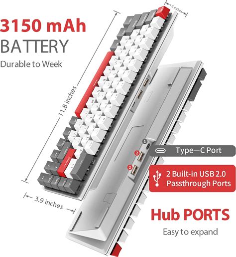 Buy RK ROYAL KLUDGE RK G68 RK100 68 Key 100 Key Tri-Mode Mechanical ...