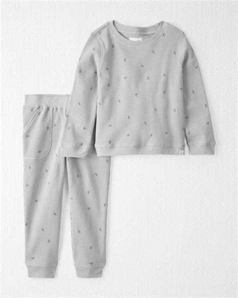 Toddler Waffle Knit Set Made with Organic Cotton in Bows - Little ...