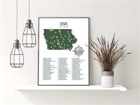 Iowa State Parks Map | State parks, Iowa state, Map print