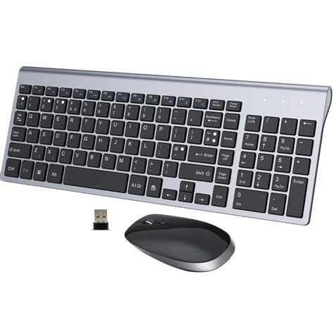 Buy Wireless Keyboard and Mouse,Ergonomic QWERTY 2.4Ghz USB Slim ...