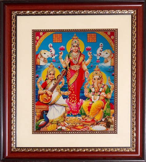 Youth Saraswathi Lakshmi Ganesha Photo Frame : Amazon.in: Home & Kitchen