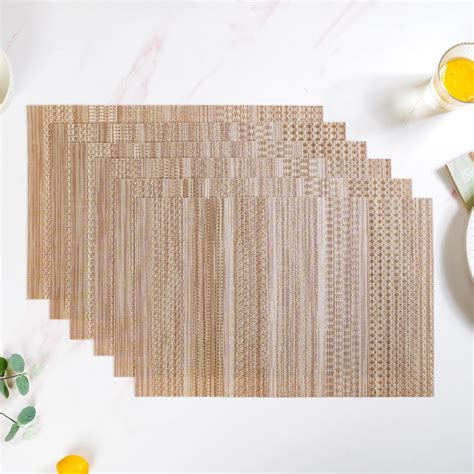 Brownish Beige Dinner Table Mat Set Of 6 Online - Premium Table Mat ...