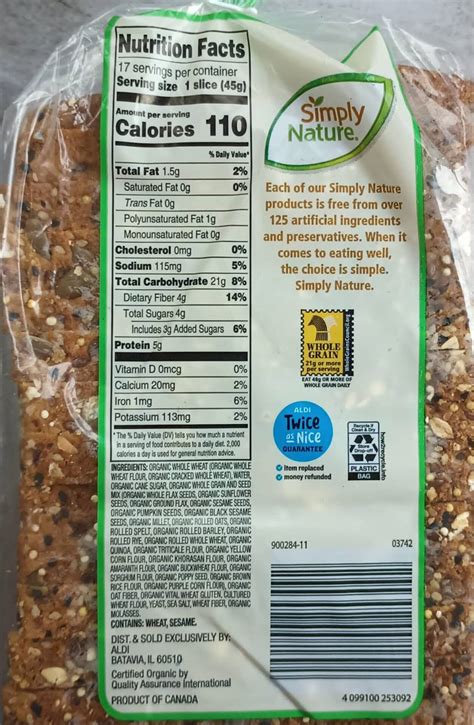 Simply Nature Graintastic Organic Bread | Aldi Reviewer