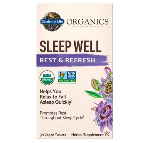 Garden of Life Organics Sleep Well Rest & Refresh -- 30 Vegan Tablets ...