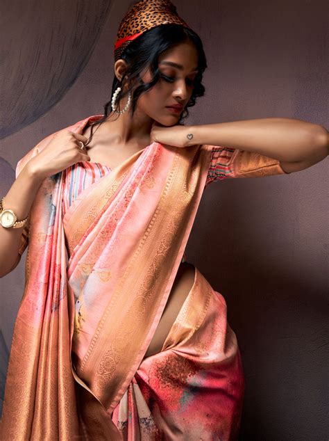 Tangerine Orange silk Blended Saree – TrendOye