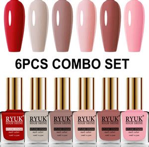 RYUK Long Shine HD Colors Nail Polish Combo Offer Set of 6 Pcs VTYNK-13 ...