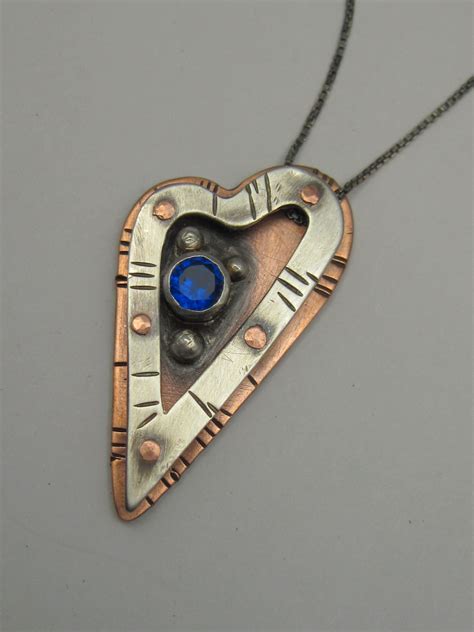 Mixed Metal Sapphire Heart Layered Necklace in 2024 | Rivet jewelry ...