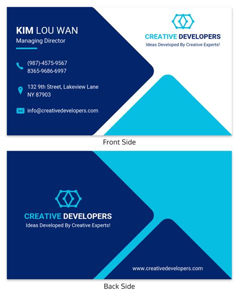Calling Card Sample Layout 的图像结果