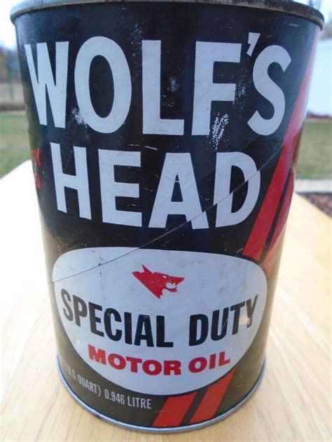 VINTAGE WOLF'S HEAD SUPER DUTY MOTOR OIL! (1) Qt. FULL CAN! GREAT ...