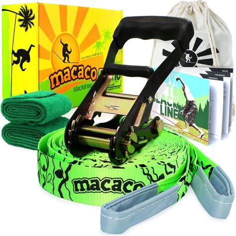 Buy Macaco Unisex's Slackline Complete Slack Line 16m (52'x2) + Tree ...