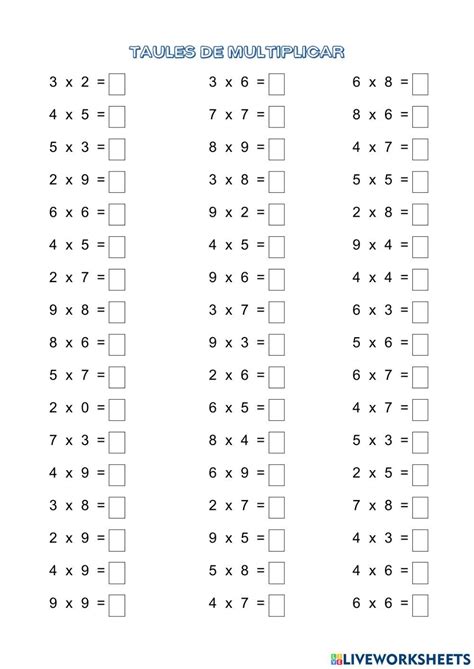 Image result for 3rd Grade Times Table Chart