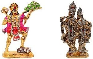 9facts Set of 2 Lord Hanuman Mandir God Statue & God Radha Krishna ...