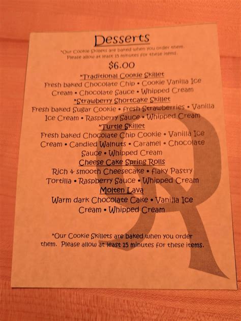 Menu at Oceans & Ale pub & bar, Williamsburg, Richmond Rd