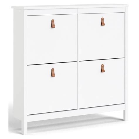 Pemberly Row 4 Drawer Wood Shoe Cabinet in White | Ubuy India