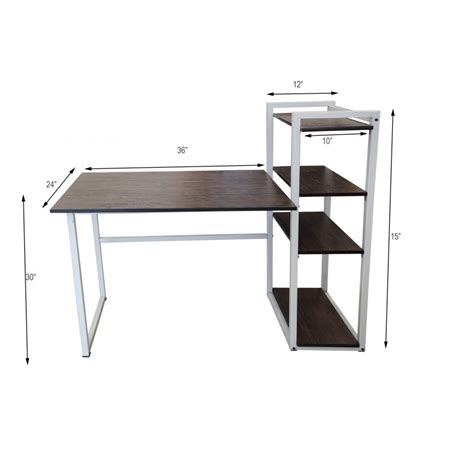 Portable COMPUTER STUDY TABLE WITH BOOKSHELVES (CT-OT-055) White ...