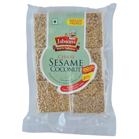 Jabsons Chikki - Sesame Coconut, 240g : Amazon.in: Grocery & Gourmet Foods