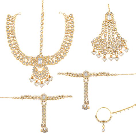 Buy Peora Ethnic Indian Traditional Kundan Dulhan Bridal Jewellery Set ...