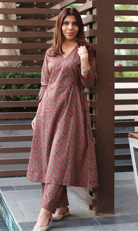 Cotton Angrakha Style Coord Set – Baareeki