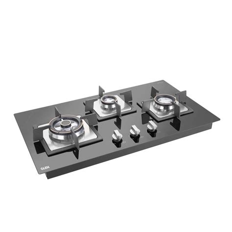 Glen 3 Burner Multi Spark Auto Ignition Built-in Glass Hob| 8 MM Glass ...