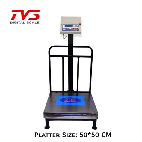 TVS Weighing Scale 200 kg Platform Weight Machine, SS Platter Size 50* ...