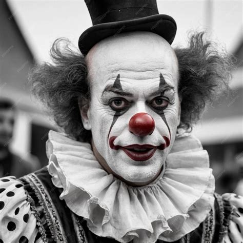 A clown with a black top hat and a black top hat | Premium AI-generated ...