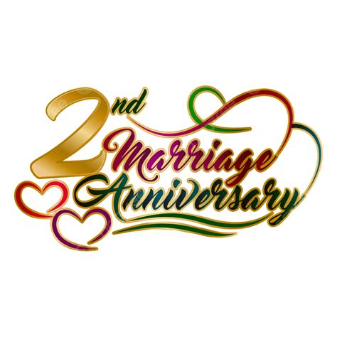 2nd Marriage Anniversary Vector, Happy Marriage Anniversary, Marriage ...