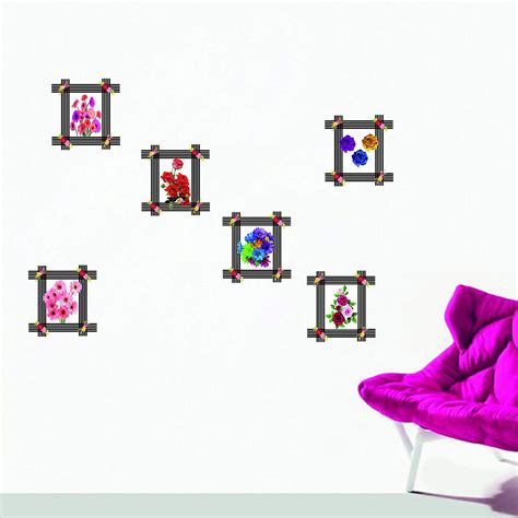 Buy Creatick Studio Colourful Flower Wall Sticker (57 cm x 87 cm ...