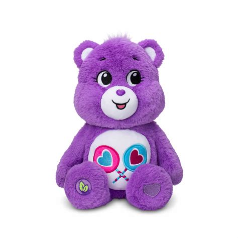 A charming clipart image of a purple plush bear with a friendly and ...