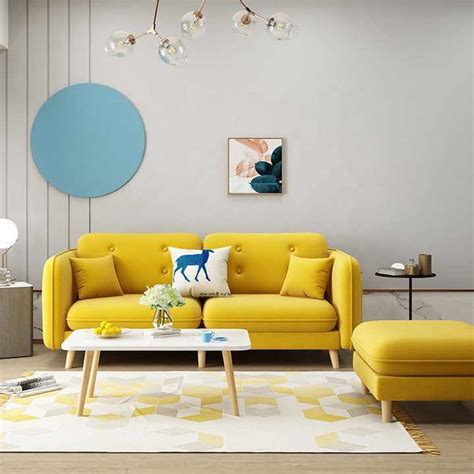 Nordic Soft Yellow Sofa Set – Indian Nest