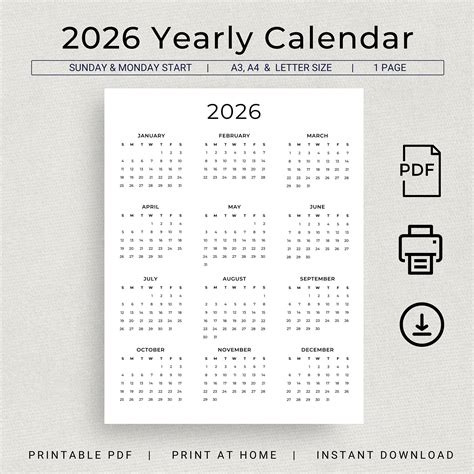 2026 Wall Calendar - Printable Calendars AT A GLANCE