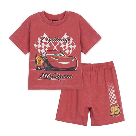 Disney Cars Lightning McQueen T-Shirt and Shorts Outfit Set Toddler to ...