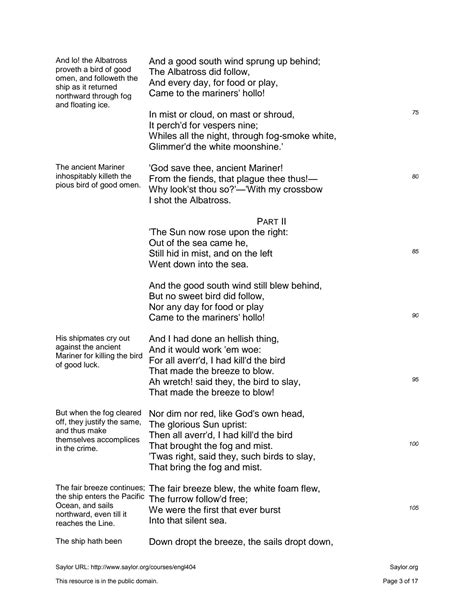 SOLUTION: The rime of the ancient mariner poem - Studypool