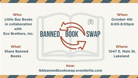 Banned Book Swap, Little Bus Books at The Nectary, Lakeland, 4 October ...