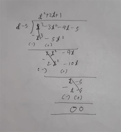 x^3-3x^2-9x-5 factories by long division method class 9please - Brainly.in