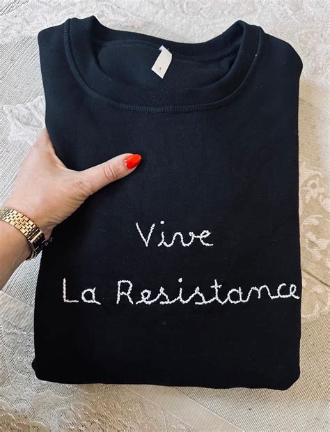 Minimalist Hand Embroidered Sweatshirt, Feminist Clothes, Vive La ...
