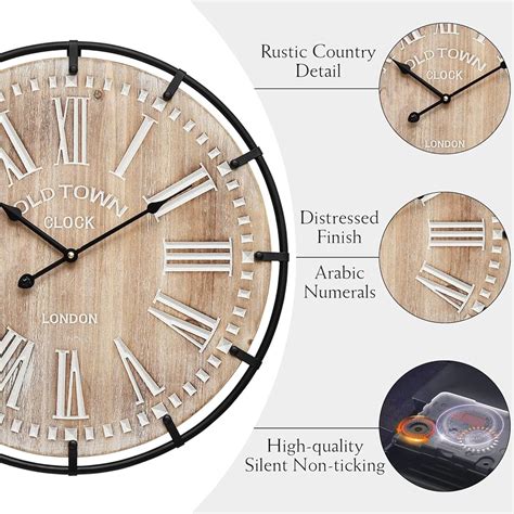 MICWIC 24 Inch Grand Farmhouse Wall Clock, Vintage-Inspired India | Ubuy