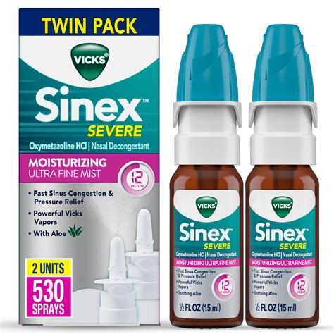 Amazon.com: Vicks Sinex Severe Nasal Spray, Moisturizing Ultra Fine ...