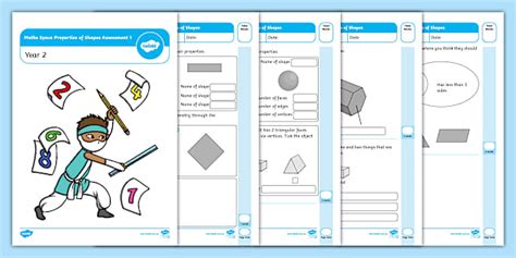 Year 2 Maths Space Properties of Shapes Assessment 1