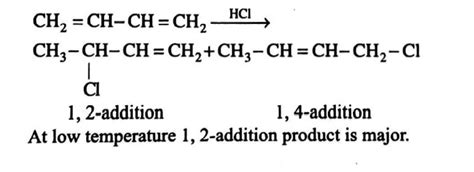 When 1,3-butadiene is warmed with one mole of HCl gives many product ...