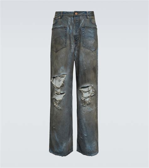 Distressed jeans in blue - Balenciaga | Mytheresa
